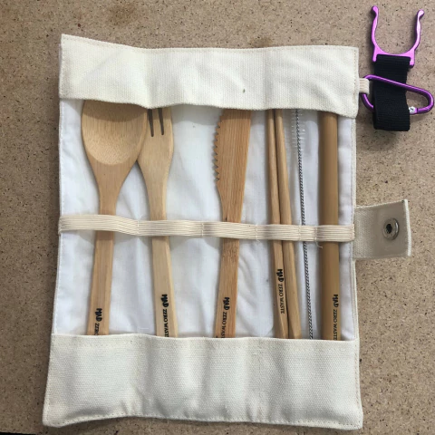 MAD Cubiertos de bambú con popote