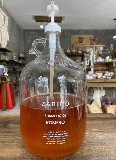 Shampoo líquido de romero ZABIRO