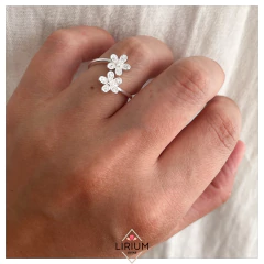 Anillo doble flor #A146 - comprar online