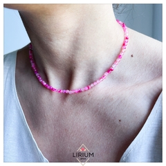 Collar de ágata fucsia - comprar online