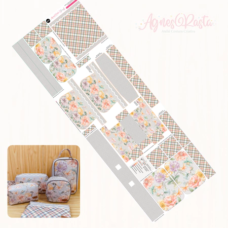 Painél Floral Aquarela - Gelo