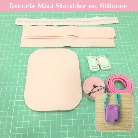 Kit p/ Costurar - Mini Shoulder Bag 342 - Silicone Rosa Bebê