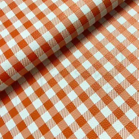 Sintético Doll Estampado - Xadrez Laranja