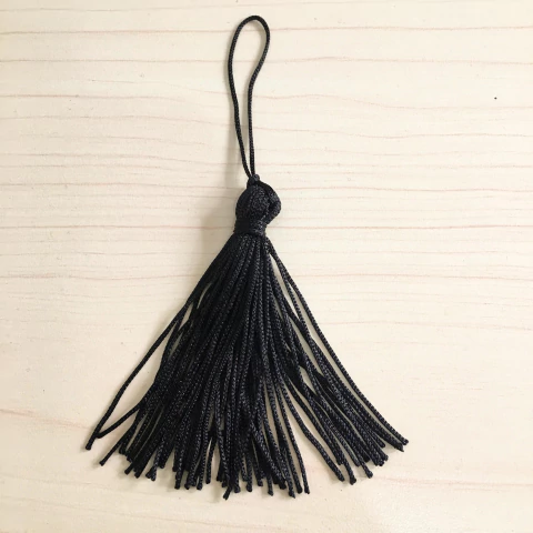 Franja Tassel Seda - Preto (2un)