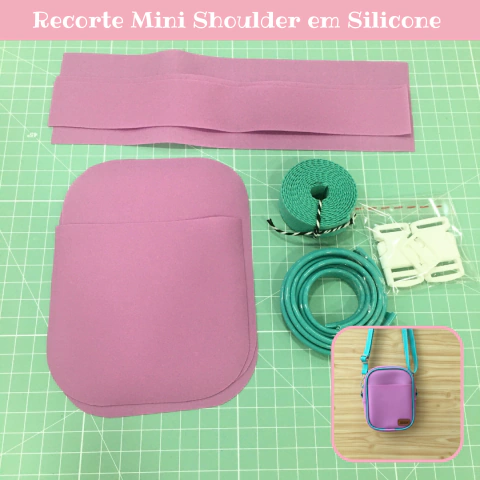 Kit p/ Costurar - Mini Shoulder Bag 342 - Silicone Lilás + Tiffany