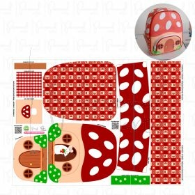 Painel Mochila Média Bolso Surpresa - Meia Tigela - Cogumelo