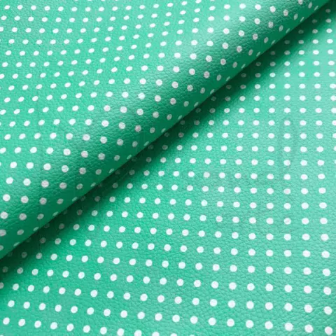 Sintético Doll Estampado - Poá Verde Água