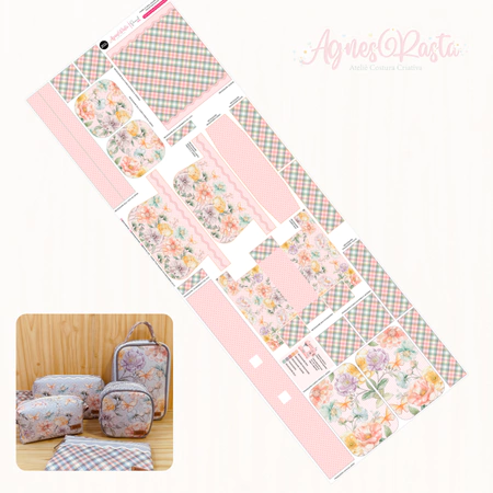 Painél Floral Aquarela - Rosa