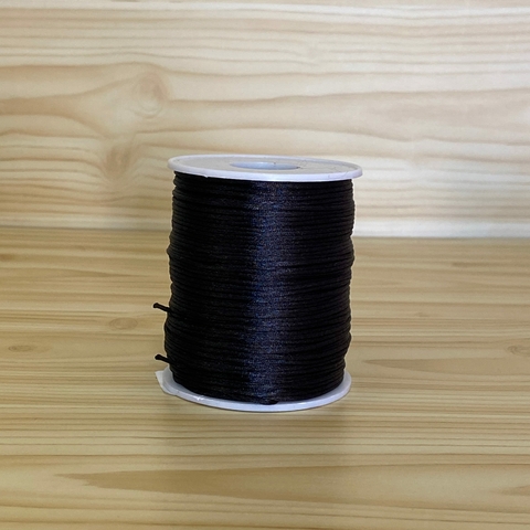 Cordão de Cetim - Rabo de Gato - Preto (metro)