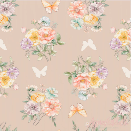 Sintético Doll Estampado Floral Aquarela - Fendi