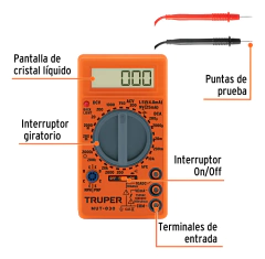 Tester Multimetro Amperimetro Digital Truper Um en internet