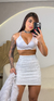 Saia Espelhada Mirela - Branco - Puro Estilo Moda Feminina