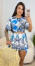 Conjunto Jessica - Azul Com Off White - Puro Estilo Moda Feminina