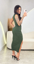 Vestido Canelado Priscila - Verde Militar - comprar online