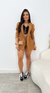 Macaquinho Blazer Feminino Alfaiataria Com Cinto Carol - loja online