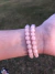 Pulseira de quartzo rosa lapidada 8mm - amor - loja online