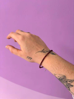 Pulseira Multifacetada 2mm - Granada