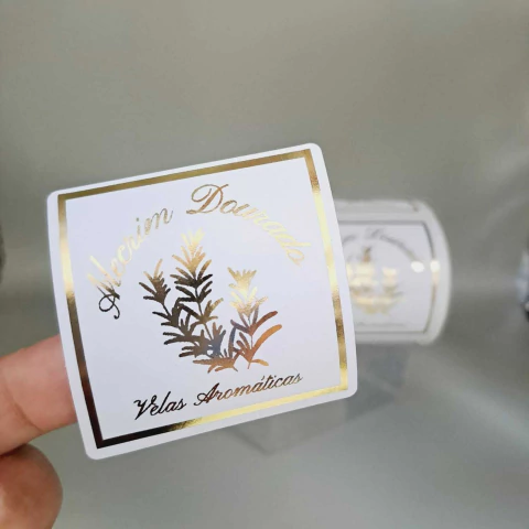 Adesivo 4x4 branco com hotstamp