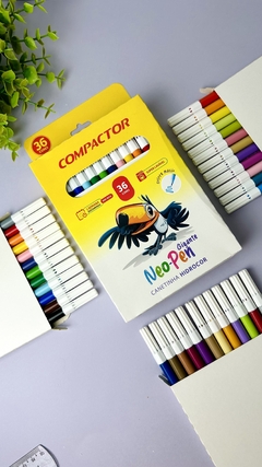 Caneta Hidrográfica Neo-Pen Gigante 36 cores - Compactor