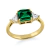 Anel Solitário Fofura Verde | Prata 950 folheada a Ouro 18K - comprar online