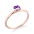 #FLASH - Anel Solitário Primavera Roxo | Prata 950 folheado a ouro rosé 18K