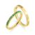 Par de alianças Baby shine Primavera Verde | Prata 950 folheadas a ouro 18K - comprar online