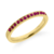 Par de alianças Baby shine Primavera Vermelho | Prata 950 folheadas a ouro 18K - Macchi | Alianças para todas as formas de amor