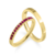 Par de alianças Baby shine Primavera Vermelho | Prata 950 folheadas a ouro 18K - comprar online