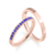 Par de alianças Baby shine Primavera Azul | Prata 950 folheadas a ouro rosé 18K - comprar online