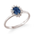 Anel Solitário Gabs Azul | Prata 950 e Zircônias