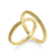 #FLASH - Par de alianças Hello | Prata 950 folheadas a ouro 18K