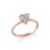Anel Solitário Coração Grande | Prata 950 folheado a ouro rosé 18K