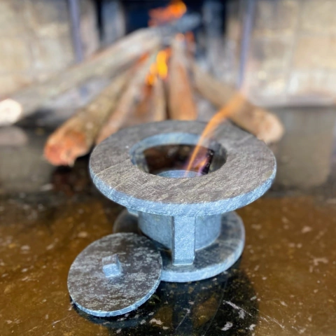 Réchaud/ Fogareiro Pedra Sabão - 01 Queimador - Tamanhos P e G