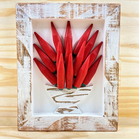 Quadro Pimenta Malagueta em Madeira - Alto Relevo/ Médio*