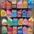 Conjunto de casinhas miniaturas em cores variadas