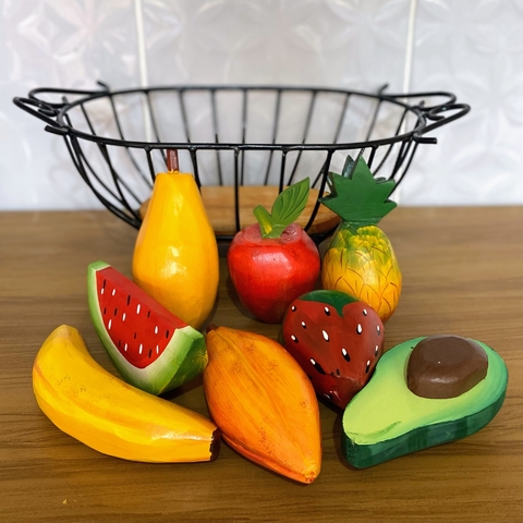 Frutas Artificiais Em Madeira Maciça