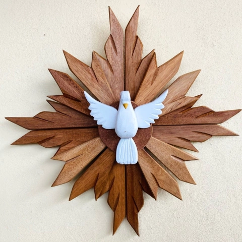 Mandala/ Resplendor Divino Espirito Santo em Madeira*