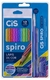 Kit escolar CIS spiro 4 peças azul, lápis de cor + lapiseira + borracha + caneta