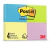 Bloco de recado post-it 3M colorido 38x50mm 100F c/4