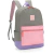Mochila escolar LUXCEL up4you G rosa/cinza