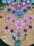 Gargantilha Flores Gliter c/ 10 uni (Sortidas)