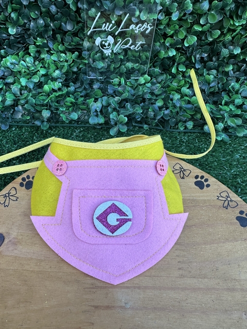 Gola Fêmea em Feltro Minions c/ 3 uni
