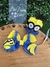 Conjunto Gravata Borboleta Minions Banana c/ Boné 3 kits (3 gravatas+ 3 Bonés)