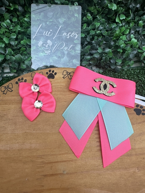 Conjunto Chanel c/ 5 kits (5 gargantilhas + 10 laços)