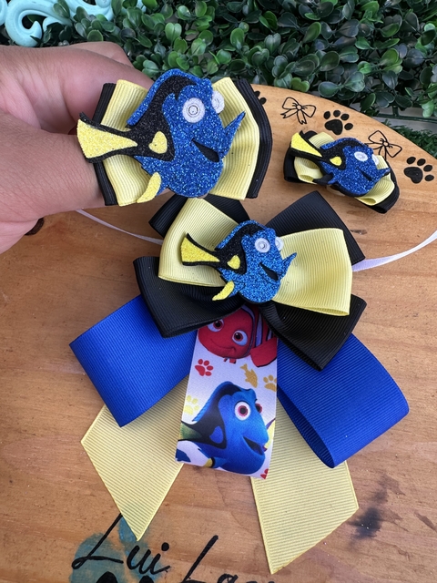 Conjunto Dory c/ 3 kits (3 gargantilhas + 6 laços)