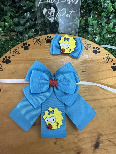 Cojunto Fita Maggie Simpsons c/ 5 kits (5 Gargantilhas + 5 Laços)