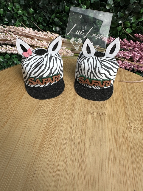 Boné Safari Zebra c/ 4 uni (2 fêmea +2 macho)