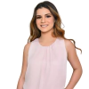 Blusa Luiza em Crepe - Elegância com Pregas e Botão nas Costas