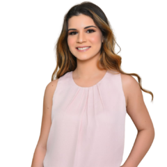 Blusa Luiza em Crepe - Elegância com Pregas e Botão nas Costas