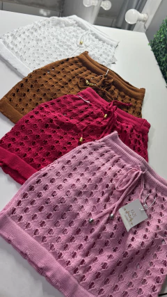 Saia tricot bolinhas - comprar online